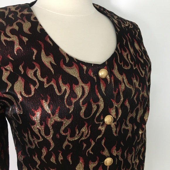 Vintage Banjo Dallas Western Jacket Flames Moto M - Picture 2 of 8